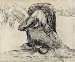 Peasant Woman, Picking Up A Sheaf Of Grain — Vincent Willem Van Gogh, Realism