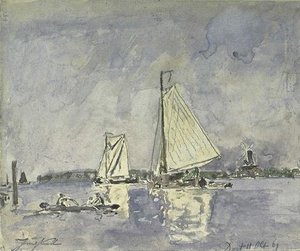 Fishing Boats In Dordrecht — Johan Barthold Jongkind, Impressionism