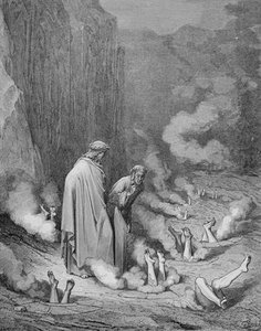 El Castigo De Los Simonistas — Paul Gustave Doré, Romantic Illustration