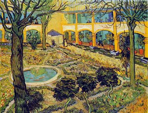The Courtyard Of The Hospital In Arles — Vincent Willem Van Gogh, Post-impressionism