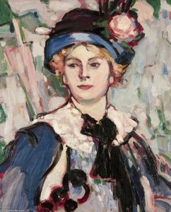 The Pink Parasol - Bertha Case — John Duncan Fergusson