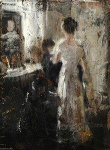 Study Of A Lady At A Mirror (detail) — Frederick William Elwell