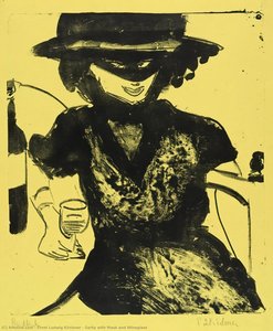 Gerty With Mask And Wineglass — Ernst Ludwig Kirchner