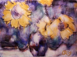 Sunflowers In A Vase — Christian Rohlfs