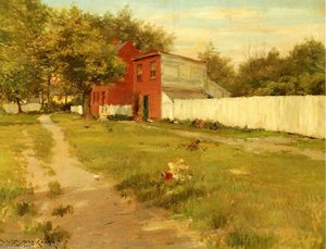 The White Fence — William Merritt Chase, Impressionism