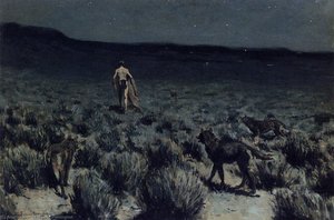 The Wolves Sniffed Along On The Trail, But Came No Closer — Frederic Remington