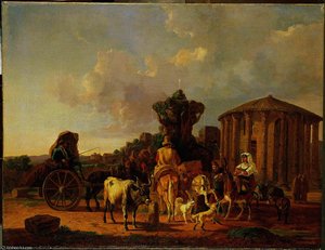 Szene Vor Dem Tempel Der Vesta — Heinrich Bürkel