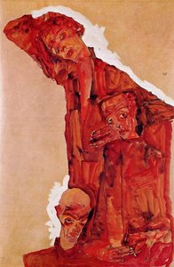Composition With Three Male Figures (self Portrait) — Egon Schiele, Expressionism