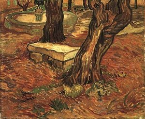 Stone Bench In The Garden Of Saint-paul Hospital, The — Vincent Willem Van Gogh, Post-impressionism