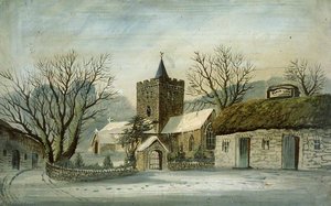 Llanbadarn Fawr Church And 'black Lion' Inn — Alfred Worthington