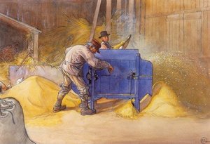 Winnowing The Grain — Carl Larsson