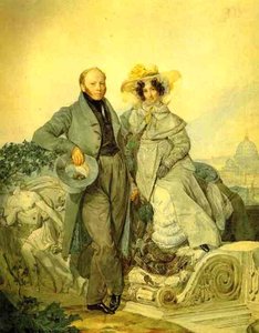 Portrait Of G. N. And V. A. Olenin — Karl Pavlovich Brulloff, Romanticism