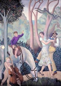 A Tropical Fantasy Charles Reilly's Dining Room Mural (panel 5 Of 6) — Mary Adshead
