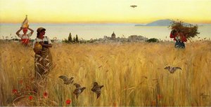 Women In The Wheat Fields, Anacapri — Charles Caryl Coleman