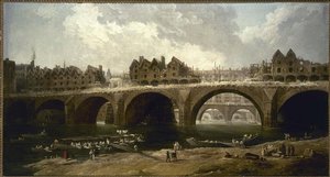 La Démolition Des Maisons Du Pont Notre Dame, En 1786, Actuel 4ème Arrondissement — Hubert Robert