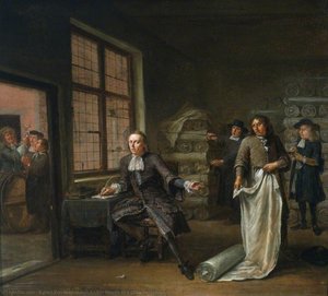 The Interior Of A Cloth Merchant's — Egbert Van Heemskerck Ii