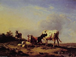 A Gathering In The Pasture — Eugène Joseph Verboeckhoven
