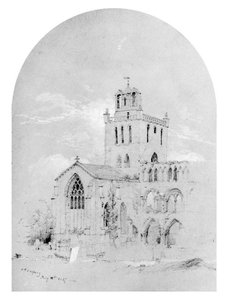 Jedburgh Abbey — Jasper Francis Cropsey, Hudson River School