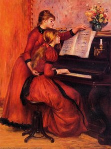 The Piano Lesson — Pierre-auguste Renoir, Impressionism