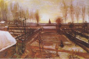 The Parsonage Garden At Nuenen In The Snow — Vincent Willem Van Gogh