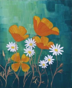 Daisies and Orange Flowers