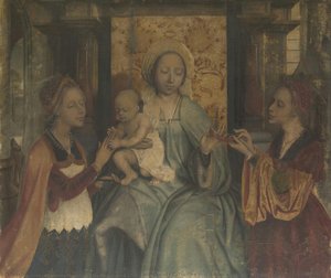 The Virgin And Child With Saints Catherine And Barbara — Quinten Matsijs, Early Renaissance