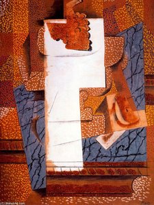 Composición Con Racimo De Uvas Y Peras Cortadas — Pablo Picasso