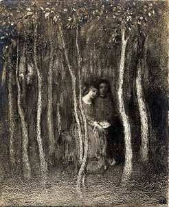 Lovers In The Woods, (painting) — Arthur B. Davies, Symbolism