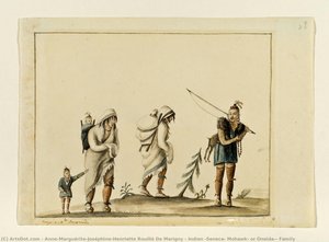 Indian (seneca, Mohawk, Or Oneida?) Family — Anne-marguérite-joséphine-henriette Rouillé De Marigny
