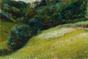 Prado De Asturias, San Esteban De Pravia (field In Asturias, San Esteban De Pravia) — Joaquín Sorolla Y Bastida, Impressionistic Landscape