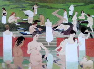 The Bath, Summer Evening — Félix Vallotton, Post-impressionism