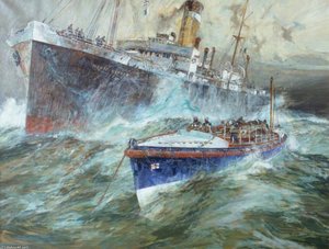 The Cromer Lifeboat Alongside The Italian Steamer 'monte Nevoso' — Charles Edward Dixon