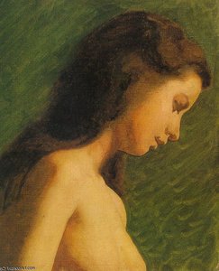 Study Of A Girl's Head, Oil On Canvas, Phila — Thomas Eakins