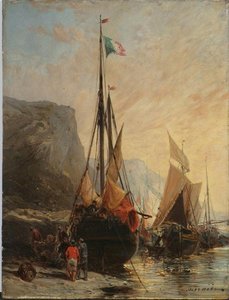 Bateaux Sur La Côte Normande — Jules Achille Noel