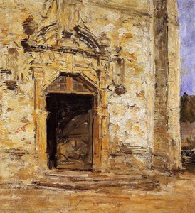 Door Of The Touques Church — Eugène Louis Boudin, Impressionist Landscape