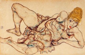 Reclining Woman With Blond Hair — Egon Schiele, Expressionist Art