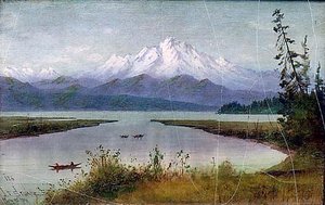 Olympic Range from Skokomish River, (painting)