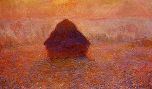 Grainstack, Sun In The Mist — Claude Monet, Impressionist Landscape