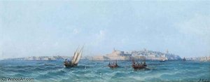 Fishing Before Valetta — Luigi Maria Galea