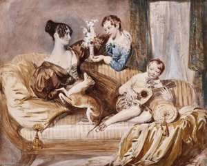 Julia Hardwick, Née Shaw, With Her Two Sons — Daniel Maclise