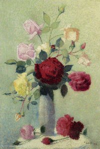 Vase With Roses, (1919) — Achille Laugé