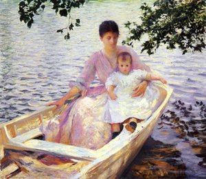 Mother And Child In A Boat — Edmund Charles Tarbell