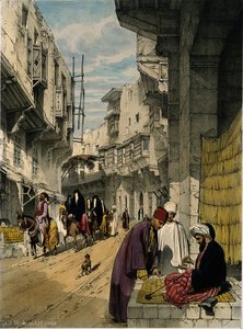 A Street Scene In Cairo With A Street Seller At Work — John Cooke Bourne