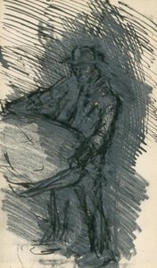 Study Of A Man Wearing A Hat And Carrying A Winnowing Fan — Sir George Clausen