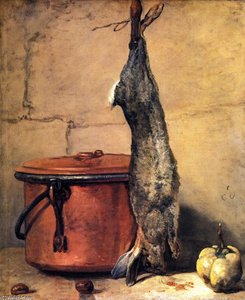 Rabbit With Copper Cauldron And Quince — Jean-baptiste-siméon Chardin
