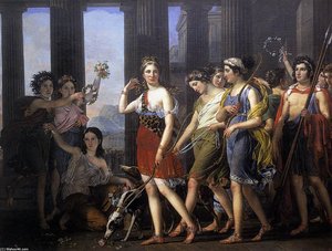 The Fair Anthia Leading Her Companions To The Temple Of Diana In Ephesus — Joseph Paelinck