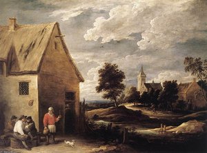 Village Scene — David Teniers The Younger, Baroque Painting