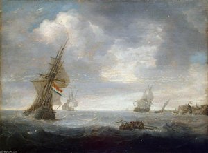 Seascape — Jan Porcellis, Tonal Marine Painting