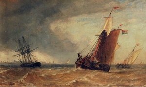 Dutch Shipping In Stormy Weather — Miles Edmund Cotman