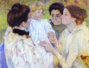 Woman Admiring A Child — Mary Stevenson Cassatt